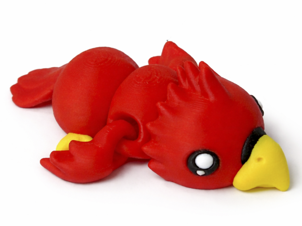 Červený 3D papoušek – flexi figurka